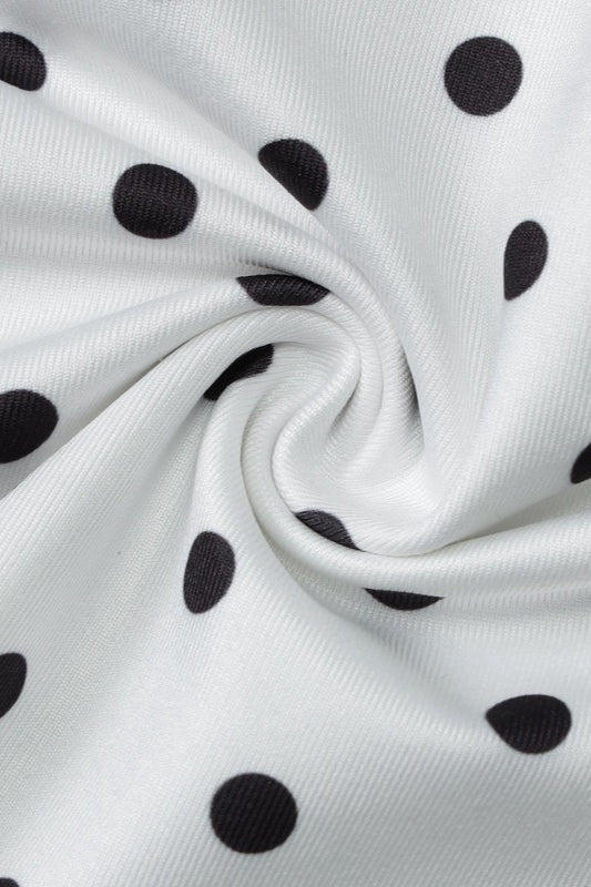 Polka Dot Backless Halter Crop Top
