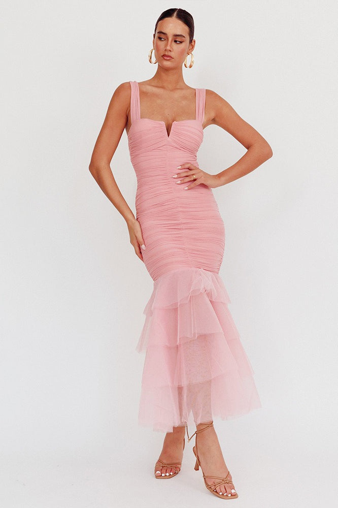Panel Detail Bodycon Slip Dress