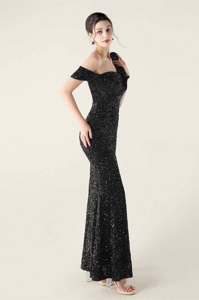 Vestido de fiesta formal con volante y un solo hombro drapeado