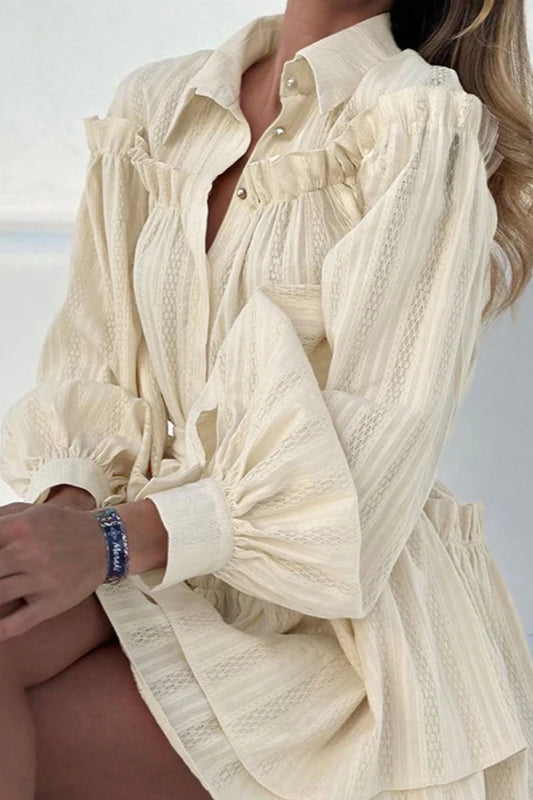 Elegante vestido bohemio de manga farol
