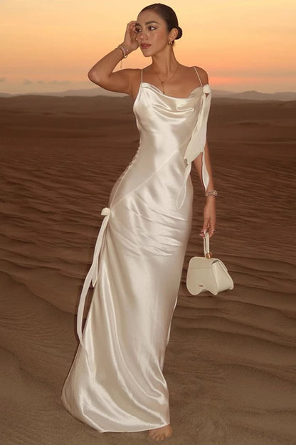 Cami Backless  Maxi Silk Dress