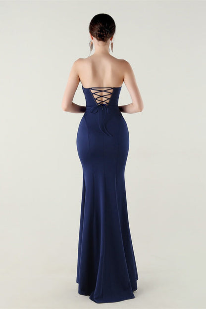 Vestido de fiesta plisado palabra de honor con escote corazón