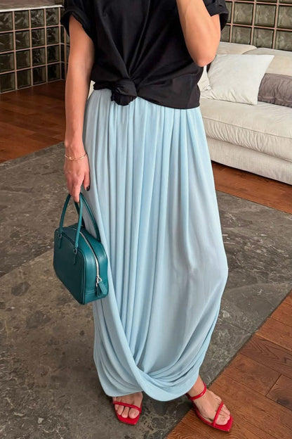 Maxifalda fluida de gasa elegante