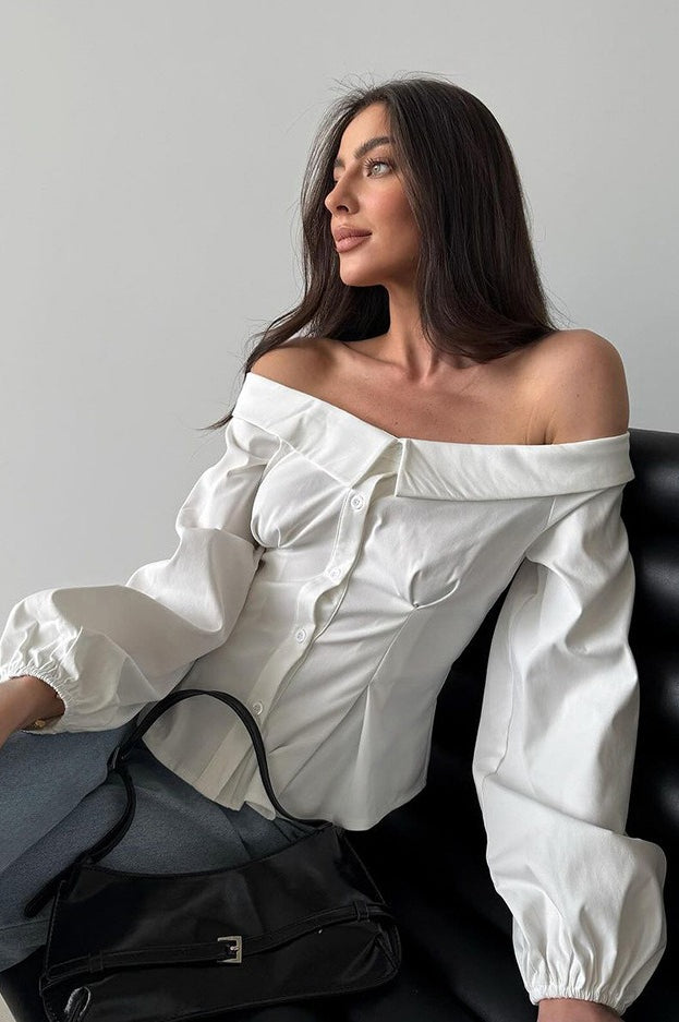 Vintage Off Shoulder Blouse