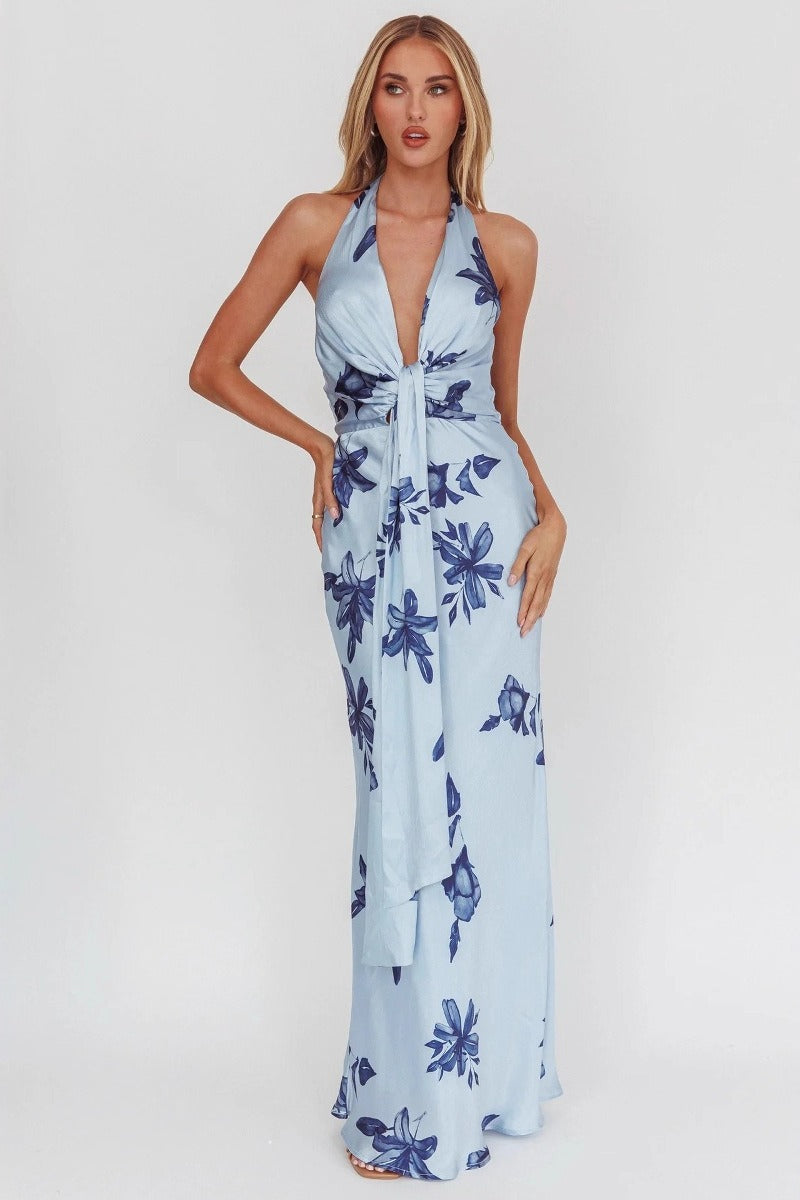 Sleeveless Bodycon Maxi Floral Dress