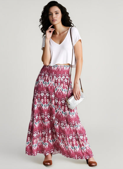 Boho Print Lightweight Vacation Skirt