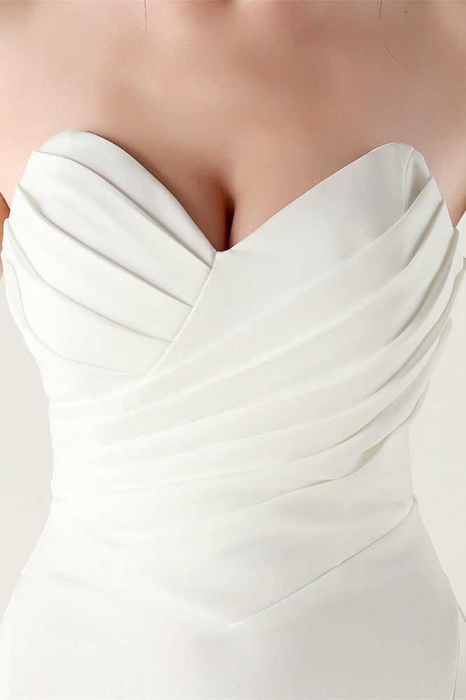 Vestido de fiesta plisado palabra de honor con escote corazón