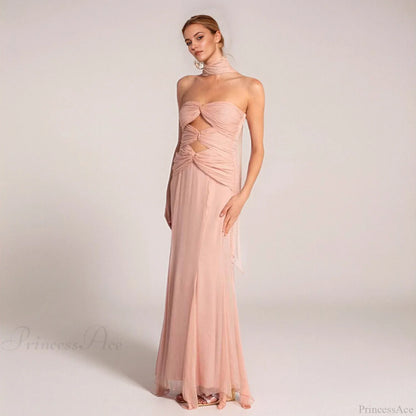 Early Fall Fish Tail Hollow Chiffon Prom Dress
