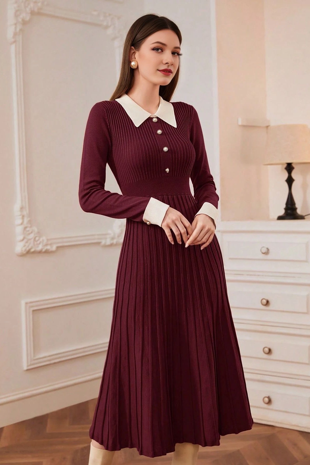 Vestido de punto A-line vintage