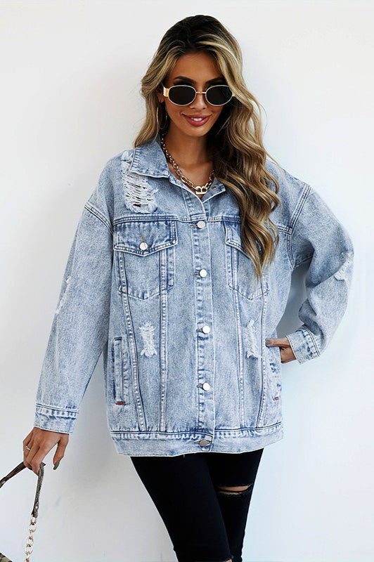 Chaqueta vaquera desgastada