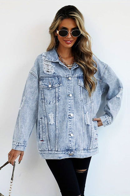 Chaqueta vaquera desgastada