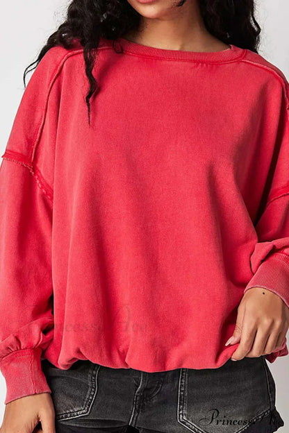 Edge Raw Neck Crew Sweatshirt