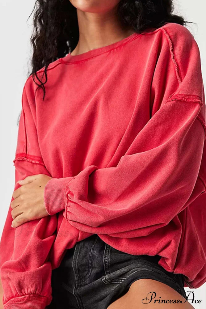 Edge Raw Neck Crew Sweatshirt
