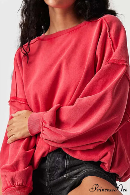 Edge Raw Neck Crew Sweatshirt