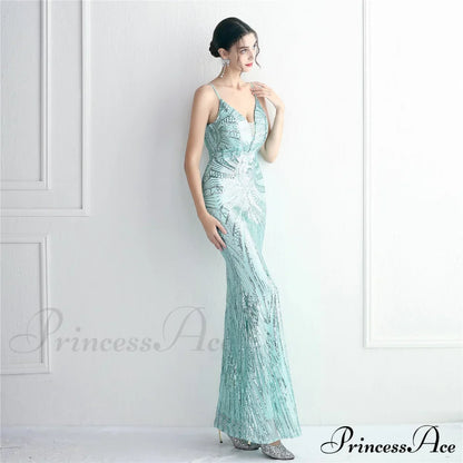 Edlyn Sequin Laceup Charming Mermaid Formal Dress