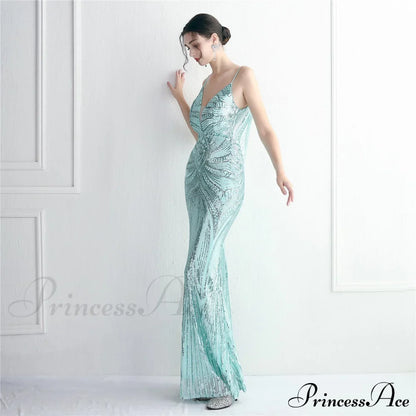 Edlyn Sequin Laceup Charming Mermaid Formal Dress