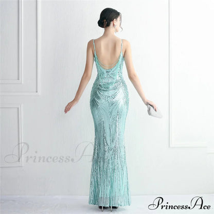 Edlyn Sequin Laceup Charming Mermaid Formal Dress