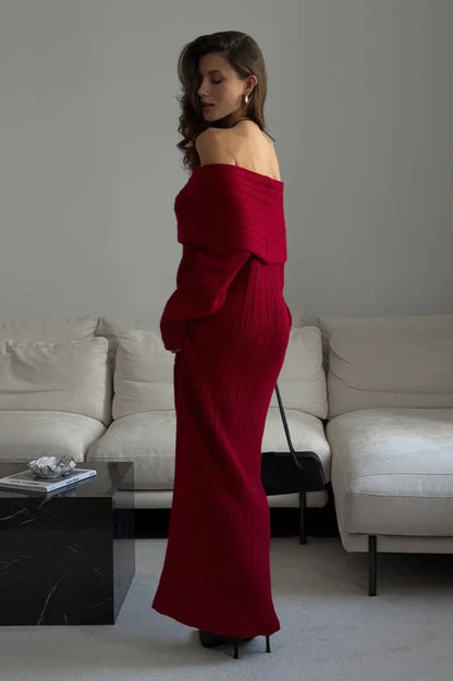 Vestido de punto entallado con un solo hombro