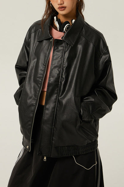 Chaqueta de moto holgada retro