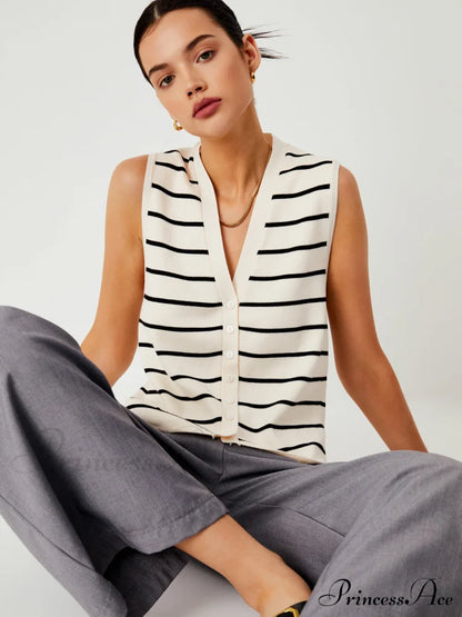 Effortless Charming Stripe Vest
