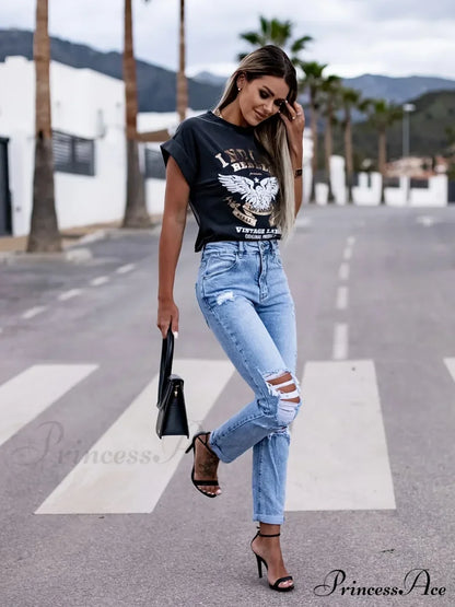 Elastic distressed leggings Jean