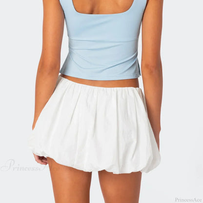 Elastic Waist A-Line Summer Skirt