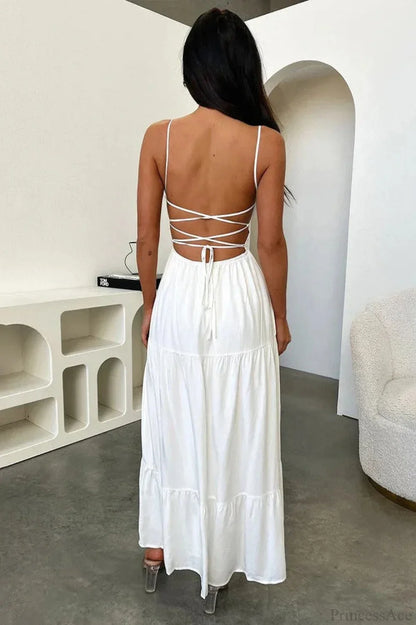 Elegant Bandage A-line Vacation Dress