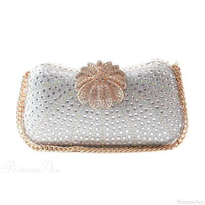 Elegant Crystal Shiny Evening Clutch Purse Wedding Bag