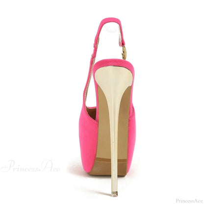 Elegant Metal Butterfly-Chain Back-Strap Extreme High Platform Prom Wedding Sexy Pumps High Heel