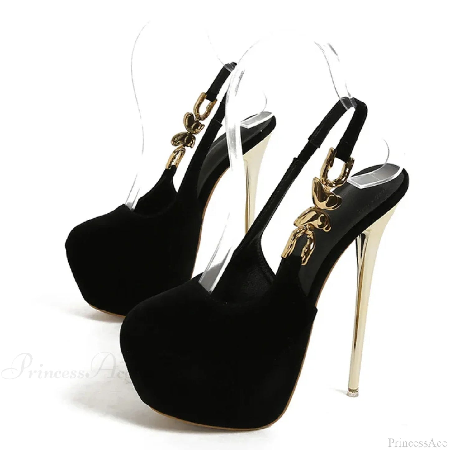 Elegant Metal Butterfly-Chain Back-Strap Extreme High Platform Prom Wedding Sexy Pumps High Heel