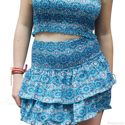 Elegant Printed Pleated Skirt