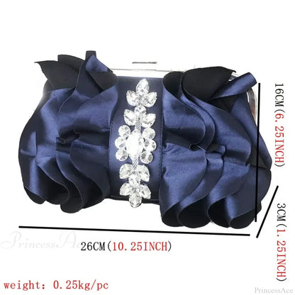 Elegant Red Evening Rhinestone Clutch Wristlet