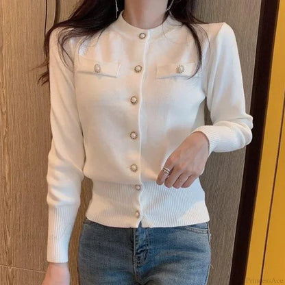 Elegant Short Vintage Knit Casual Cardigan