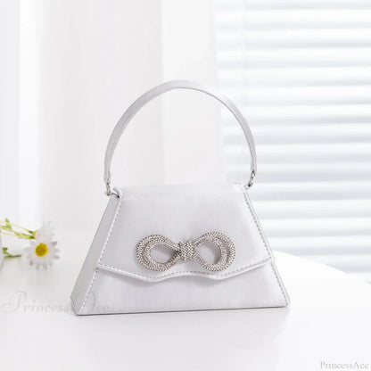 Elegant Silk Rhinestone Bow Wedding Clutch Bag