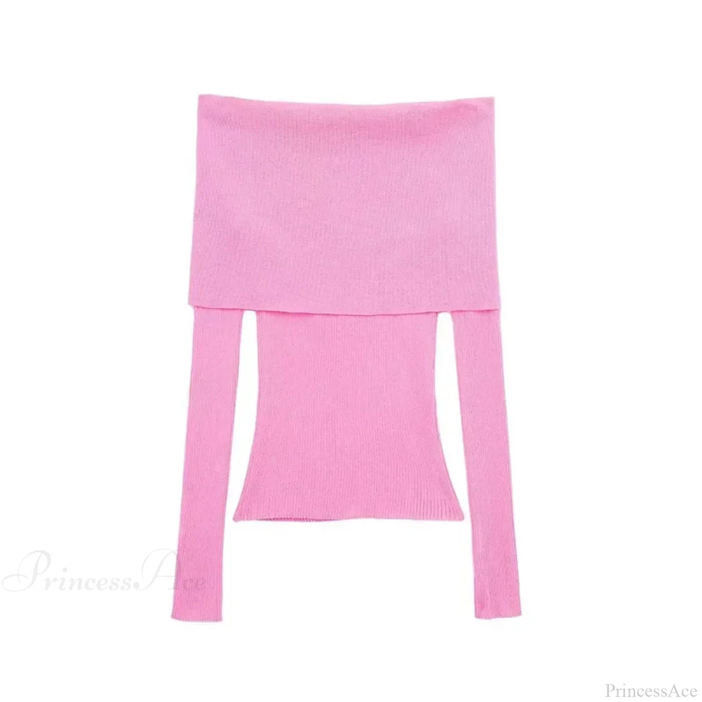 Elegant Slim Green Off-Shoulder Long Sleeve Female Chic Sweater