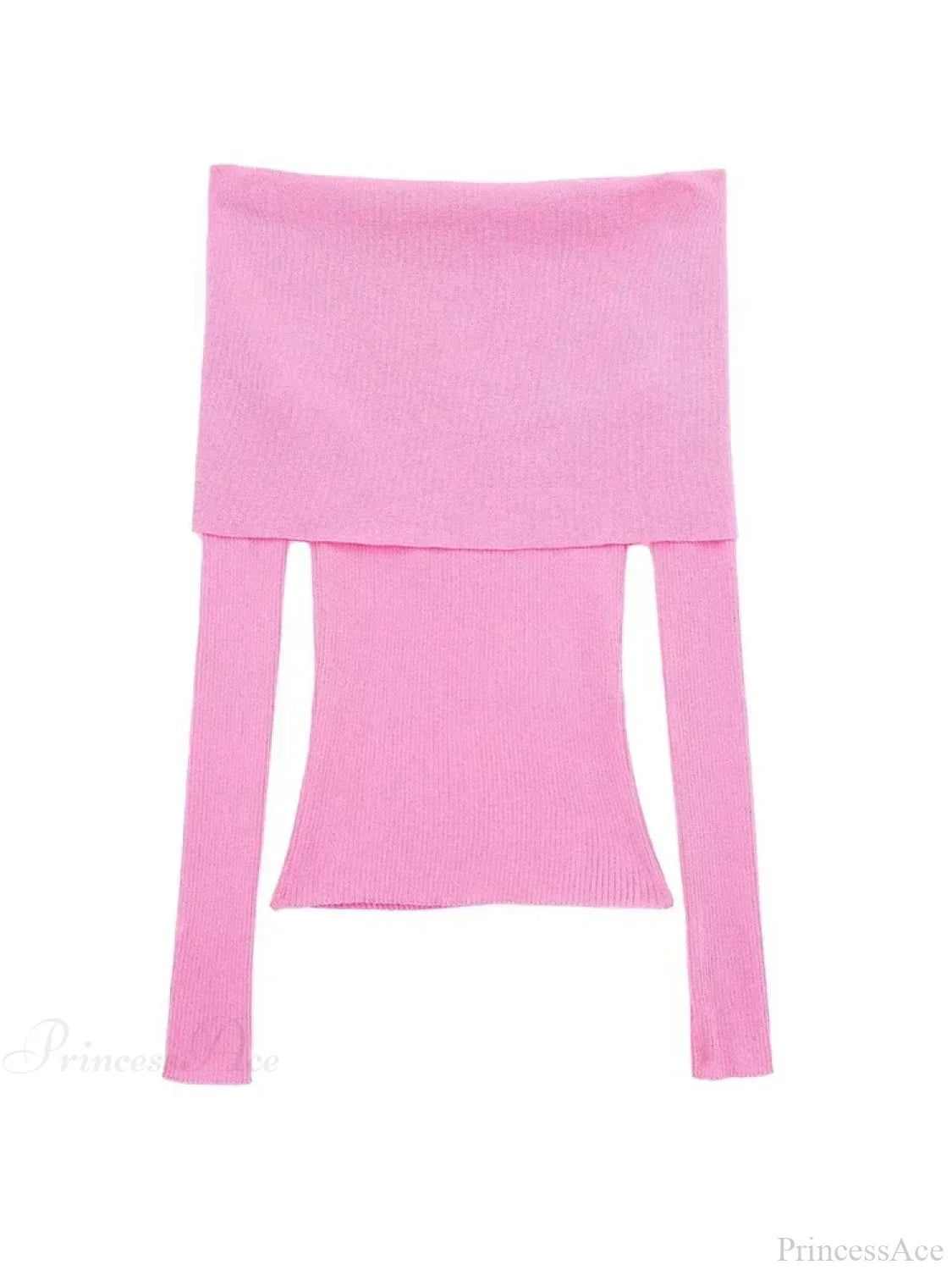 Elegant Slim Green Off-Shoulder Long Sleeve Female Chic Sweater