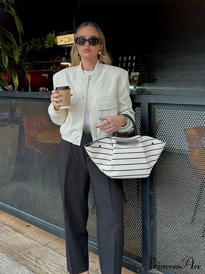 Elegant Solid Single-breasted Motorcycle Chic Long Sleeves With Pocket Autumn Stylish Coat
