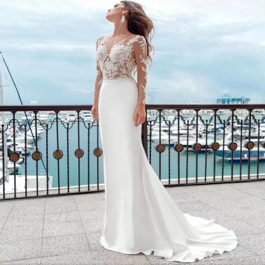 Elegant Strapless Evening Gown Wedding Dress