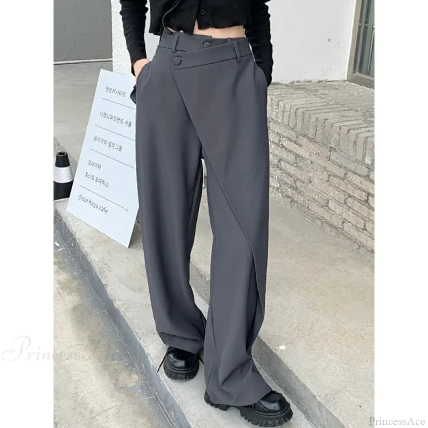 Elegant Vintage Black Suit Pants Women