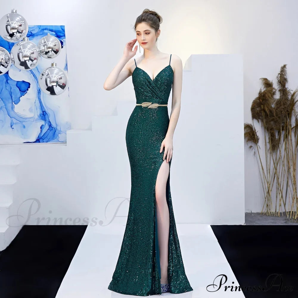 Emma sequined Stylish Formal slit dress