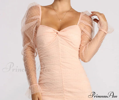 Everyone's Sweetheart Puff Charming Sleeve Mini Dress