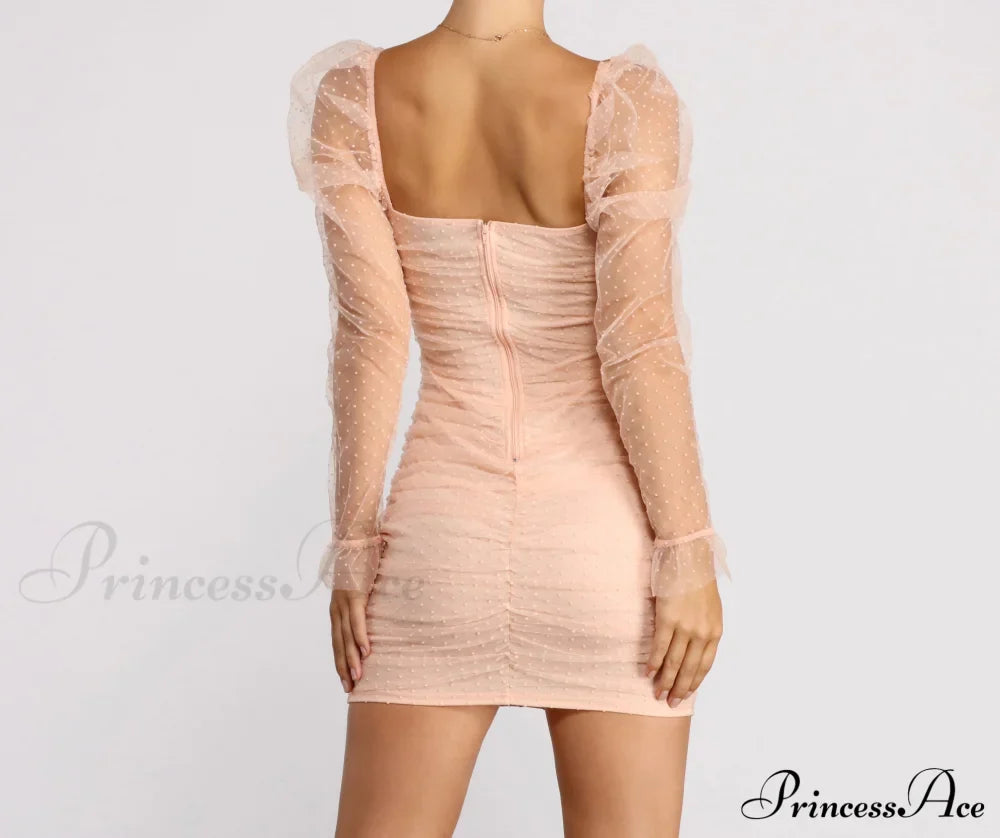 Everyone's Sweetheart Puff Charming Sleeve Mini Dress
