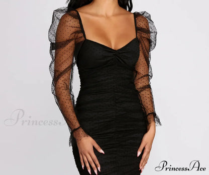 Everyone's Sweetheart Puff Charming Sleeve Mini Dress
