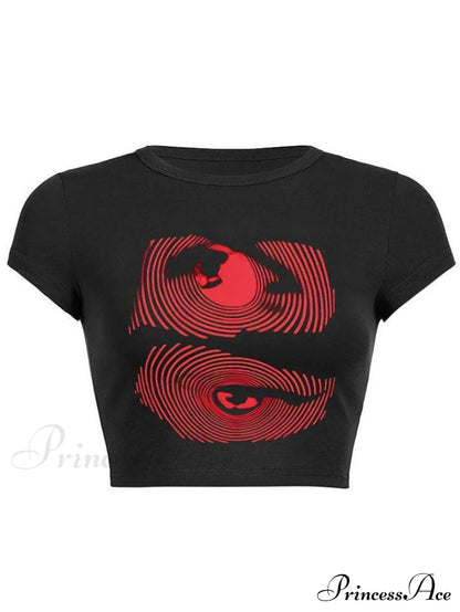 Eye Look Graphic Trendy Crop Tank Top