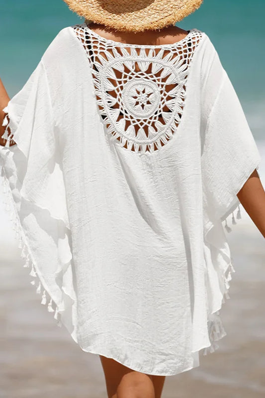 Vestido playero de ganchillo estilo bohemio