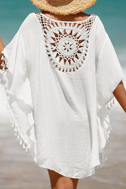 Vestido playero de ganchillo estilo bohemio