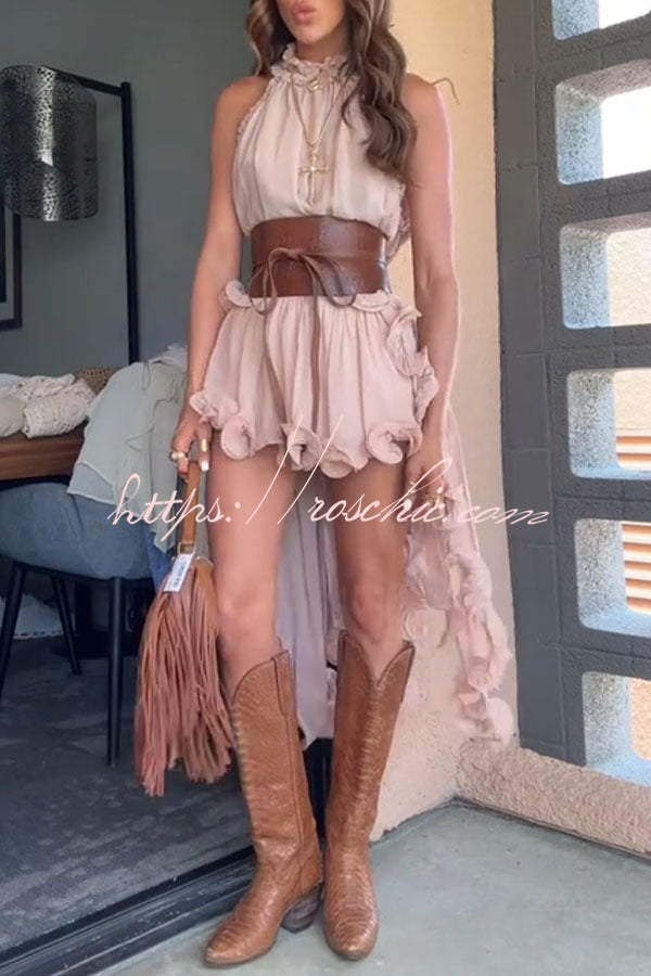 Romantic Drama Chiffon Wavy Ruffles Elastic Waist Loose Shorts (Shipped Within 24 Hours)