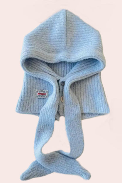 Stylish and Warm Knitted Hooded Scarf/neck Warmer (2-in-1)