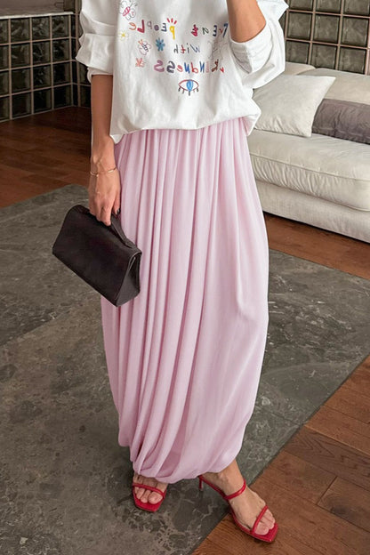 Maxifalda fluida de gasa elegante