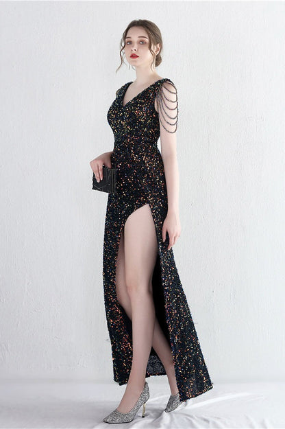 Vestido de Gala Sirena con Cuentas Distintivas